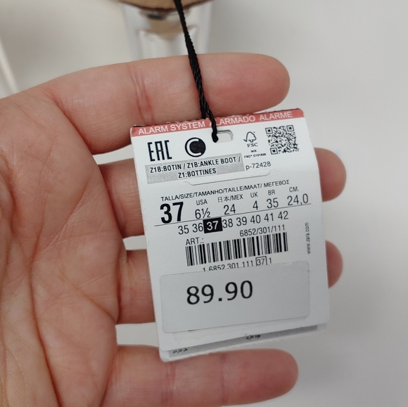 Zara Transparent/Cream Natural Heeled Vinyl Ankle Boots/Booties Women's Size 38 - Picture 3 of 9